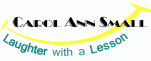carol ann small laughter with a lesson logo